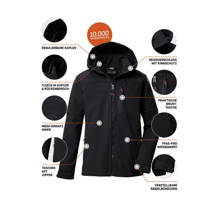 KILLTEC KILLTEC Softshelljacke Kinder - Schwarz0110 - 3 | SportScheck