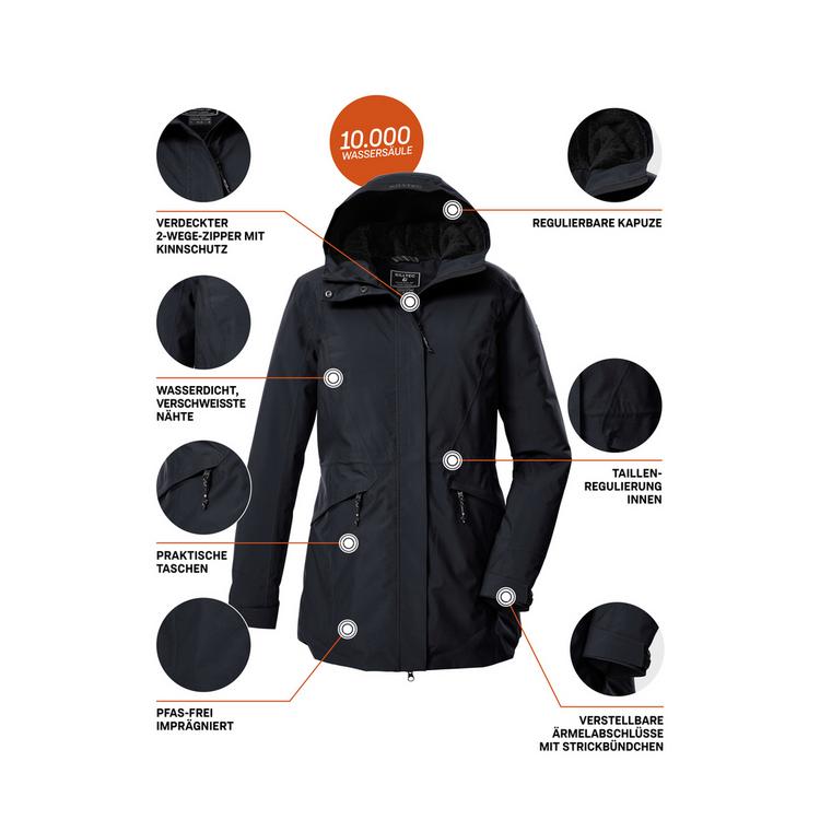 KILLTEC KILLTEC KOW 19 WMN PRK Funktionsmantel Damen - Schwarz01106 - 3 | SportScheck