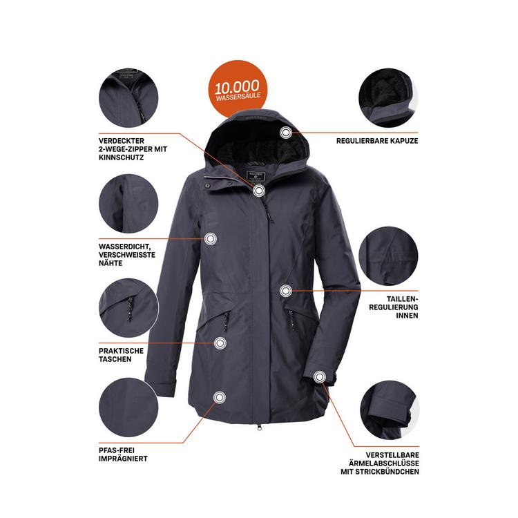KILLTEC KILLTEC KOW 19 WMN PRK Funktionsmantel Damen - Silber0919 - 3 | SportScheck