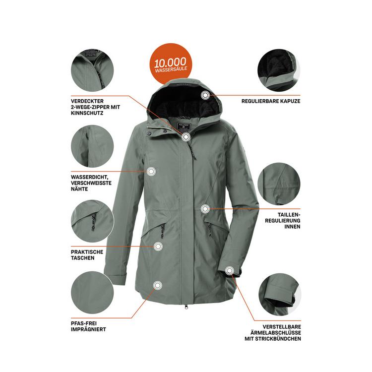 KILLTEC KILLTEC KOW 19 WMN PRK Funktionsmantel Damen - Gr&uuml;n2048 - 3 | SportScheck