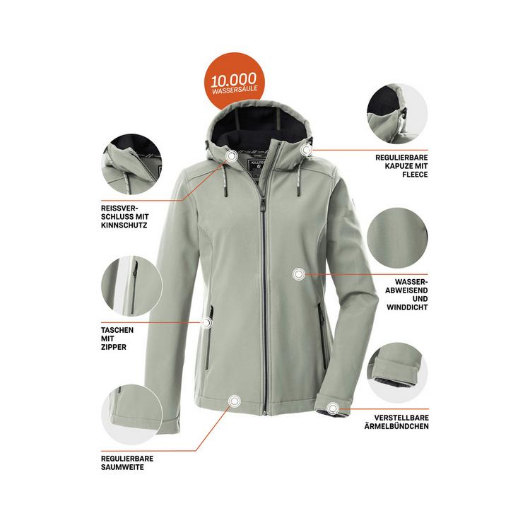 KILLTEC KILLTEC KOW 8 WMN SFTSHLL JCKT Softshelljacke Damen - Gr&uuml;n2046 - 3 | SportScheck