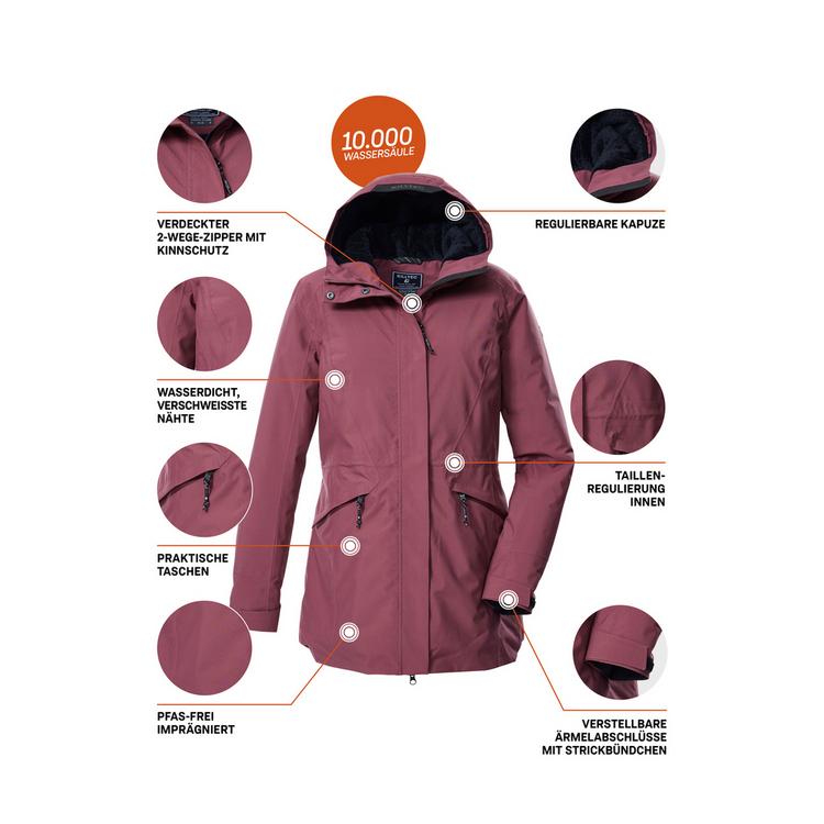 KILLTEC KILLTEC KOW 19 WMN PRK Funktionsmantel Damen - Pflaume441 - 4 | SportScheck