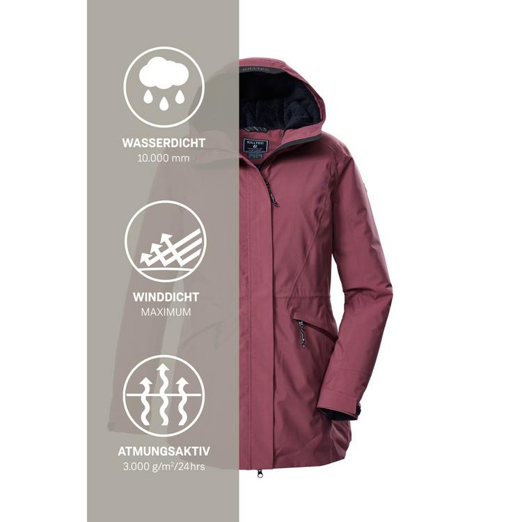 KILLTEC KILLTEC KOW 19 WMN PRK Funktionsmantel Damen - Pflaume441 - 5 | SportScheck