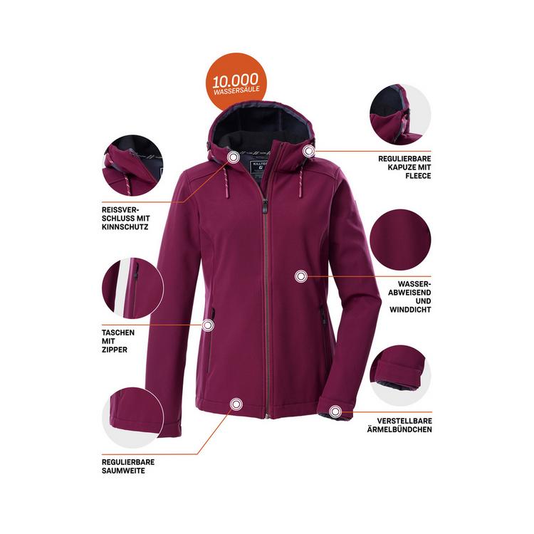 KILLTEC KILLTEC KOW 8 WMN SFTSHLL JCKT Softshelljacke Damen - Rose4010 - 3 | SportScheck