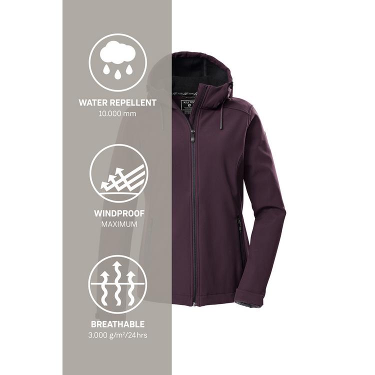 KILLTEC KILLTEC KOW 8 WMN SFTSHLL JCKT Softshelljacke Damen - Pflaume - 4 | SportScheck