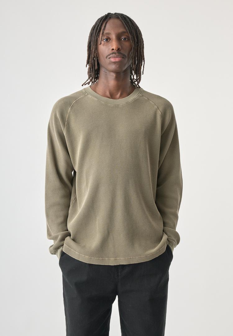 Cleptomanicx Cleptomanicx Boxy Crewneck Thermal Longsweat Herren - Tea Leaf - 0 | SportScheck