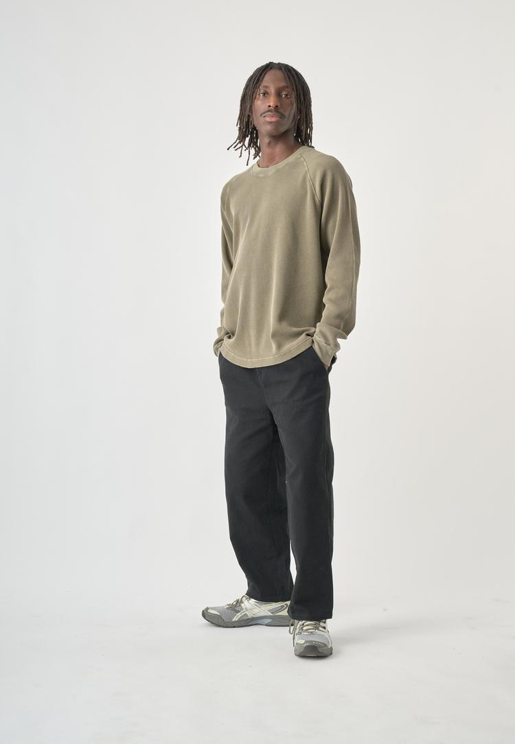 Cleptomanicx Cleptomanicx Boxy Crewneck Thermal Longsweat Herren - Tea Leaf - 1 | SportScheck