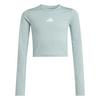 adidas TECHFIT LONGSLEEVE Langarmshirt Kinder - Wonder Sage / White