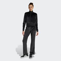 Rückansicht von adidas Glam Velvet Trainingsanzug Trainingsanzug Damen Black