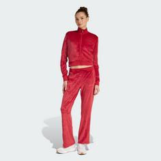 Rückansicht von adidas Glam Velvet Trainingsanzug Trainingsanzug Damen Active Maroon
