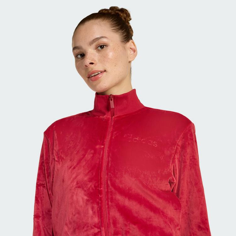 adidas adidas Glam Velvet Trainingsanzug Trainingsanzug Damen - Active Maroon - 0 | SportScheck