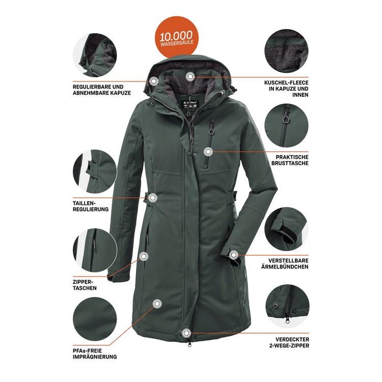 KILLTEC KILLTEC KOW 165 Funktionsmantel Damen - Gr&uuml;n2069 - 1 | SportScheck