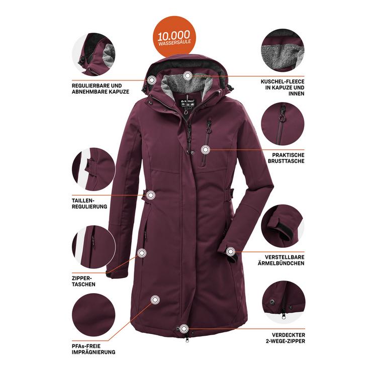 KILLTEC KILLTEC KOW 165 Funktionsmantel Damen - Pflaume4410 - 3 | SportScheck