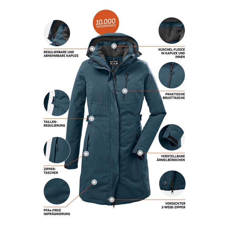 KILLTEC KILLTEC KOW 165 Funktionsmantel Damen - Petrol - 3 | SportScheck