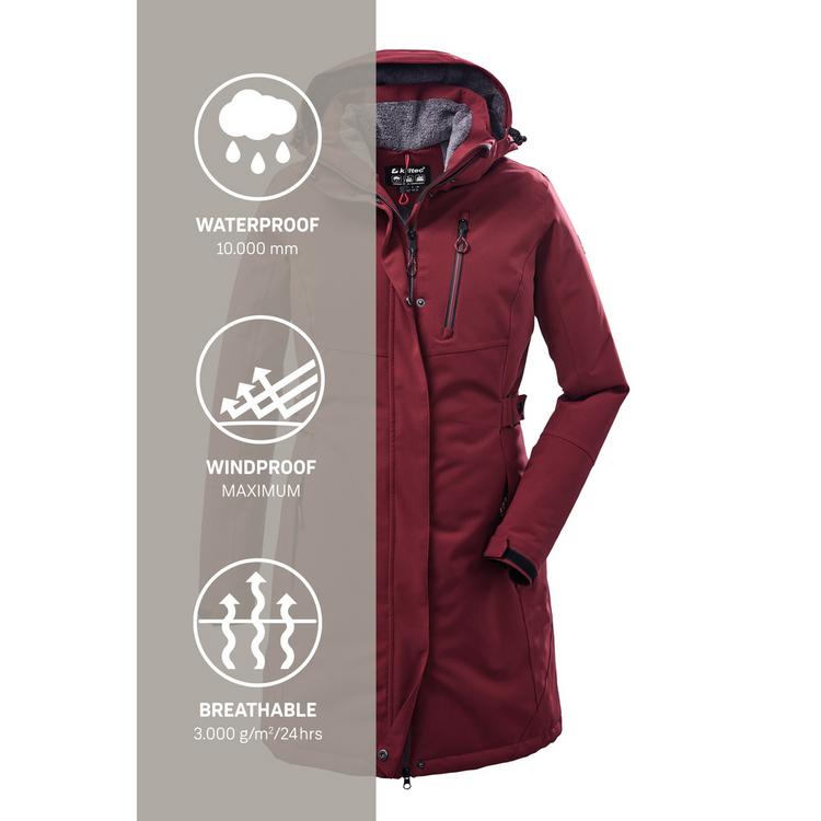 KILLTEC KILLTEC KOW 165 Funktionsmantel Damen - Bordeaux - 4 | SportScheck