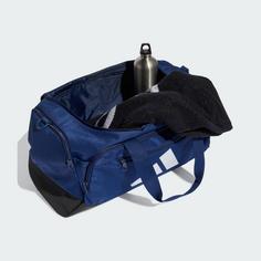Rückansicht von adidas TRAINING DEFENDER DUFFELBAG KLEIN Reisetasche Dark Blue / White