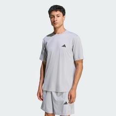 Rückansicht von adidas WORKOUT ESSENTIALS FEELREADY T-SHIRT Funktionsshirt Herren Halo Silver
