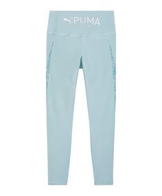 Rückansicht von PUMA Eversculpt 7/8 AOP Leggings Damen Sweathose Damen blau
