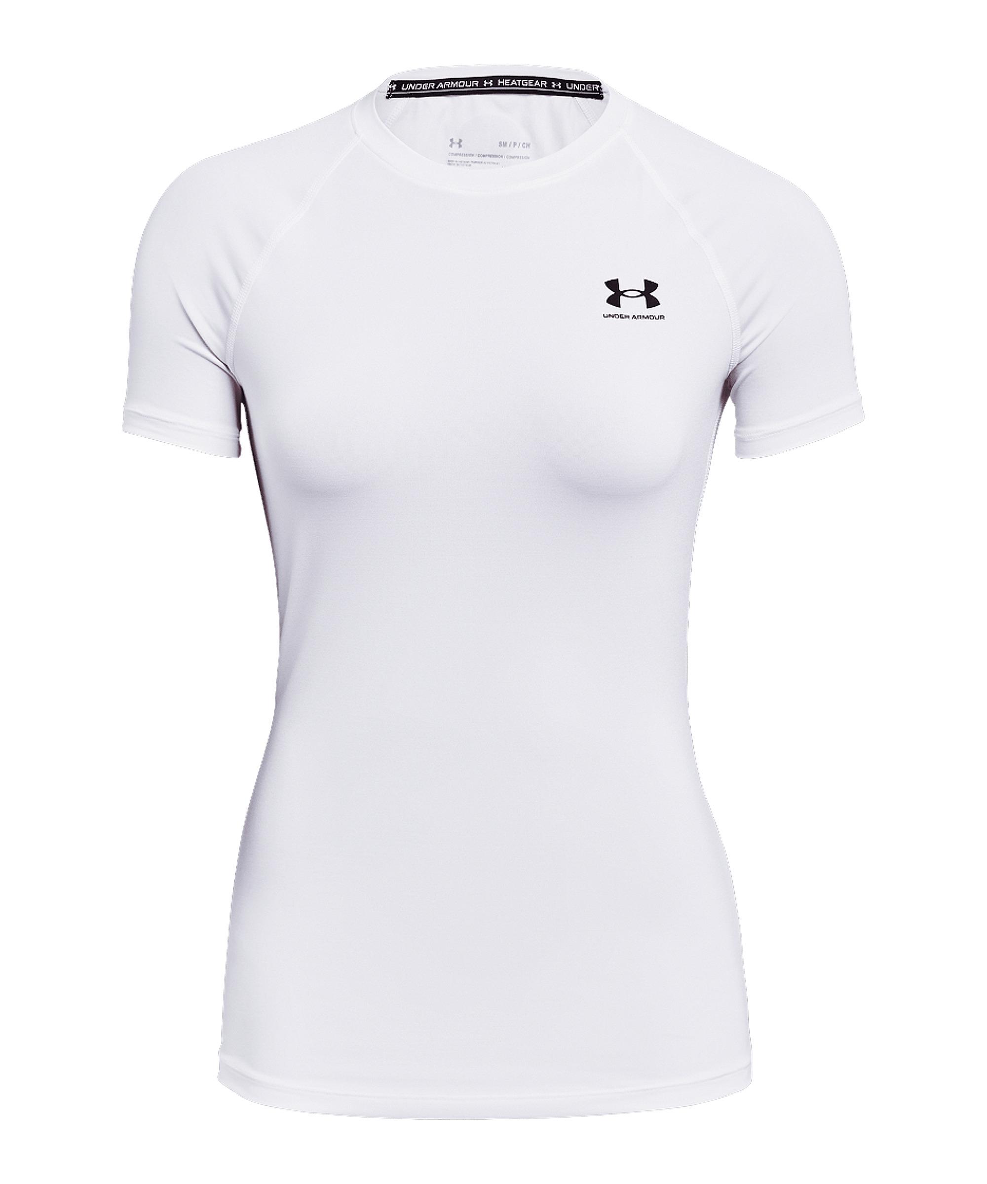 Under Armour HG Authentics Comp T-Shirt Damen Wei&szlig; Laufshirt Damen - weissschwarz