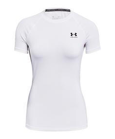 Under Armour HG Authentics Comp T-Shirt Damen Weiß Laufshirt Damen weissschwarz