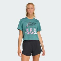 Rückansicht von adidas LES MILLS MOVERS GRAPHIC T-SHIRT Funktionsshirt Damen Preloved Teal