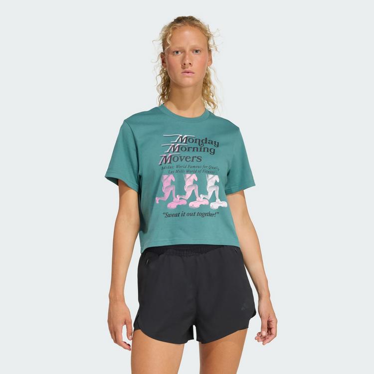 adidas adidas LES MILLS MOVERS GRAPHIC T-SHIRT Funktionsshirt Damen - Preloved Teal - 0 | SportScheck