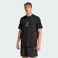 Rückansicht von adidas LESMILLS TOUR GRAPHIC SHIRT T-Shirt Herren Black