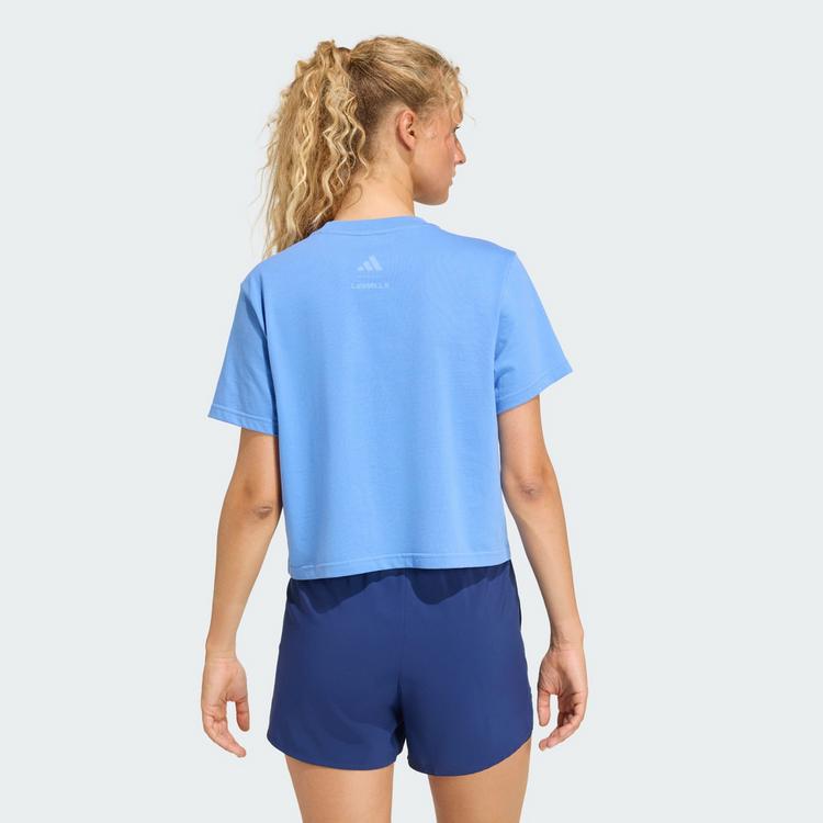 adidas adidas LES MILLS MOVERS GRAPHIC T-SHIRT Funktionsshirt Damen - Blue Fusion - 1 | SportScheck