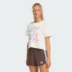 Rückansicht von adidas LES MILLS MOVERS GRAPHIC T-SHIRT Funktionsshirt Damen Off White