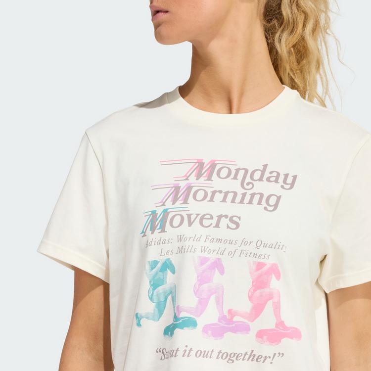 adidas adidas LES MILLS MOVERS GRAPHIC T-SHIRT Funktionsshirt Damen - Off White - 0 | SportScheck