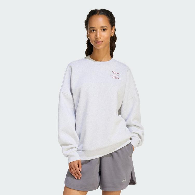 adidas adidas 3-STREIFEN STUDIO FL HOODIE Sweatshirt Damen - Light Grey Heather - 0 | SportScheck