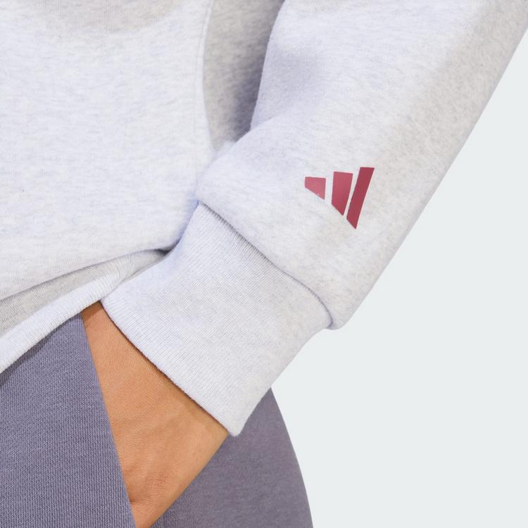 adidas adidas 3-STREIFEN STUDIO FL HOODIE Sweatshirt Damen - Light Grey Heather - 0 | SportScheck