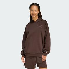 Rückansicht von adidas 3-Streifen Studio Hoodie Hoodie Damen Aurora Coffee