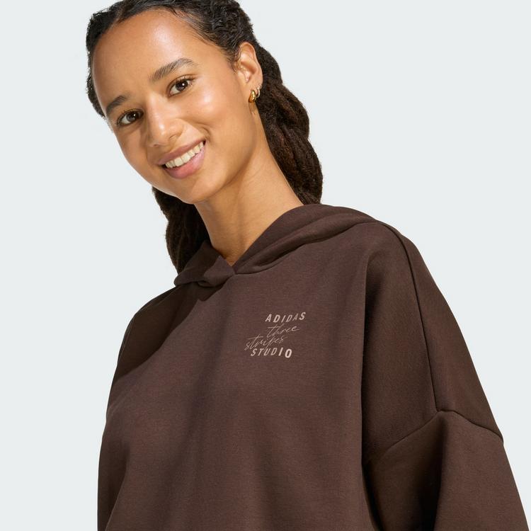 adidas adidas 3-Streifen Studio Hoodie Hoodie Damen - Aurora Coffee - 0 | SportScheck