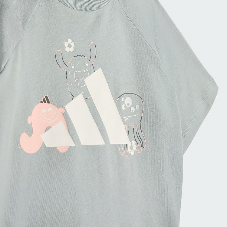 adidas adidas TIRO_NSTER T-SHIRT-SET Trainingsanzug Kinder - Wonder Sage / White - 0 | SportScheck