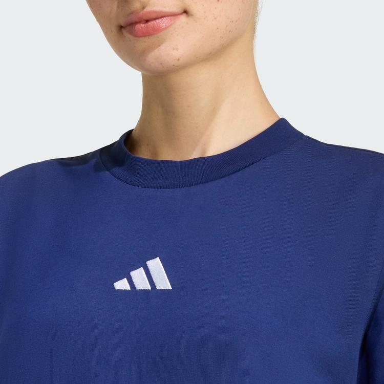 adidas adidas ESSENTIALS 3-STREIFEN T-SHIRT-KLEID Kurzarmkleid Damen - Dark Blue / White - 0 | SportScheck