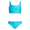 adidas 3-STRIPES V-BACK BIKINI Bikini Set Kinder - Lucid Cyan / Flash Aqua