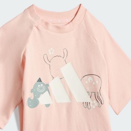 Rückansicht von adidas TIRO_NSTER T-SHIRT-SET Trainingsanzug Kinder Blush Pink / White