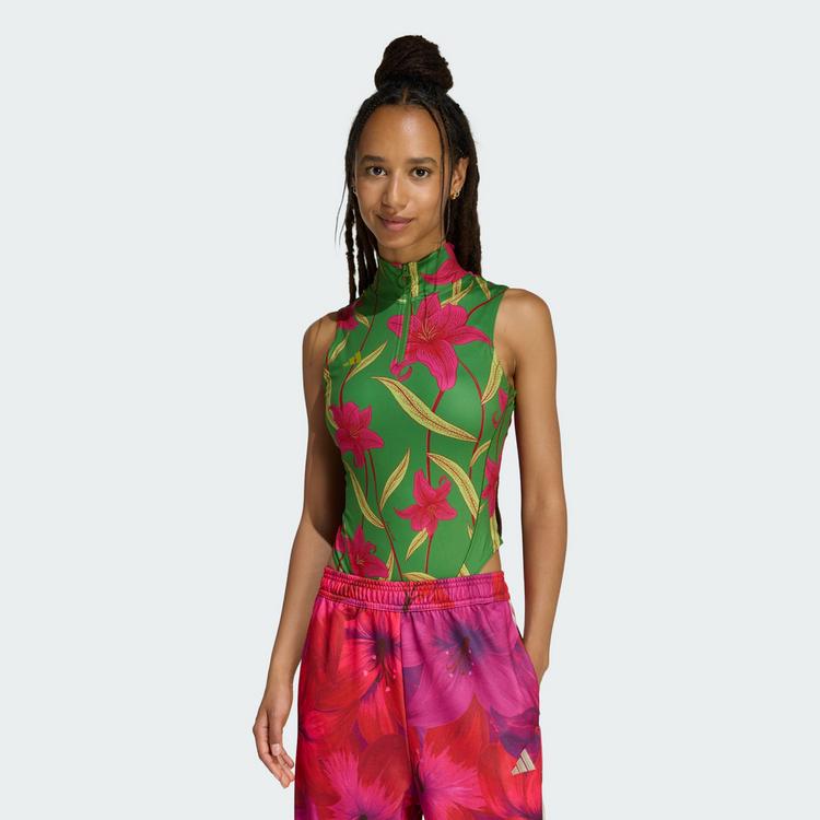 adidas adidas ADIDAS x FARM RIO BODYSUIT Bodysuit Damen - Preloved Lime / Bahia Magenta / Crew Green - 0 | SportScheck