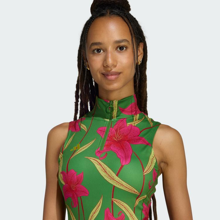 adidas adidas ADIDAS x FARM RIO BODYSUIT Bodysuit Damen - Preloved Lime / Bahia Magenta / Crew Green - 1 | SportScheck