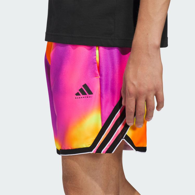 adidas adidas ADIDAS CRAZY LITE AOP SHORTS Basketball-Shorts Herren - Lucid Pink / Yellow - 0 | SportScheck