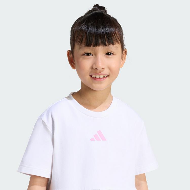 adidas adidas SEASONALS SWEAT RUFFLES SET Trainingsanzug Kinder - White / St Tropic Bloom - 0 | SportScheck