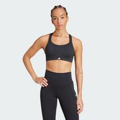 Rückansicht von adidas TLRD Impact Luxe Sport-BH mit hohem Halt Sport-BH Damen Black