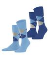 Burlington Everyday Argyle SO 2-Pack Socken Herren - light blue (6541)