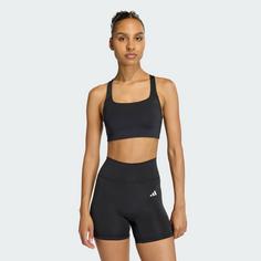 Rückansicht von adidas Optime Workout Medium Support BH Sport-BH Damen Black