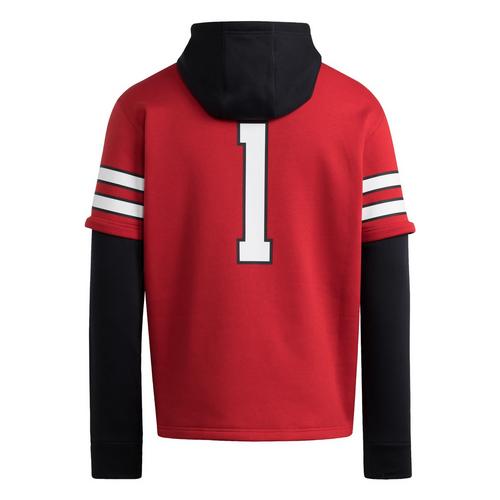 Rückansicht von adidas Texas Tech Home Hooded Trikot Hoodie Herren Team Power Red / Black