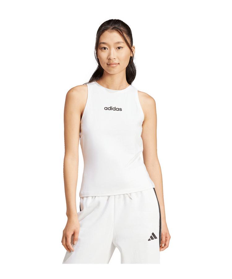 adidas adidas Essentials Linear Tanktop Damen Wei&szlig; Laufshirt Damen - weissschwarz - 0 | SportScheck