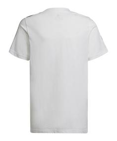 Rückansicht von adidas 3S Essentials T-Shirt Kids Laufshirt Kinder weissschwarz