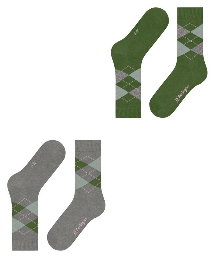 Burlington Burlington Everyday Argyle SO 2-Pack Socken Damen - melange grey (3967) - 2 | SportScheck