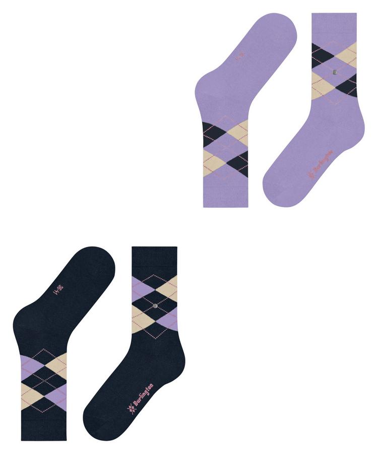 Burlington Burlington Everyday Argyle SO 2-Pack Socken Damen - plum (6130) - 2 | SportScheck
